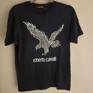 Roberto Cavalli Navy Blue Eagle T-Shirt